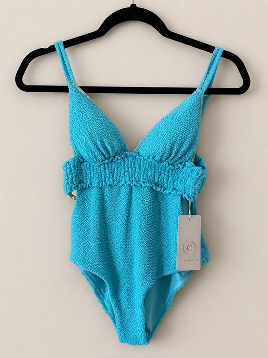 Cosita Linda Other - Cosita Linda Turquoise Triangle One-Piece Swimsuit Size M Adjustable Straps Chic